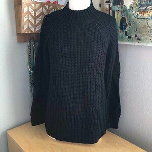 Lulus Black Chunky Split Arm Chunky Knit Sweater Women's size XS - NWT's